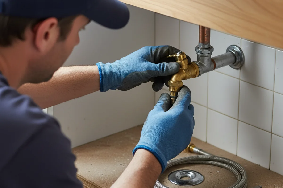 Shutoff valve and fitting work during Repiping in Battletown